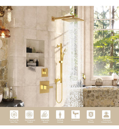 Sistema de ducha con barra deslizante, juego de grifo de ducha con cabezal de pared