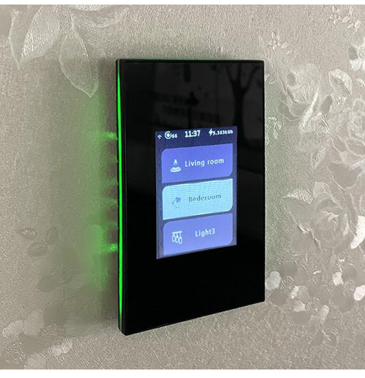 LANBON Interruptor de luz inteligente de 1/2/3 pandillas de un solo polo, inalámbrico de 3 vías, necesita cable neutro, panel táctil LCD iluminado, malla WiFi