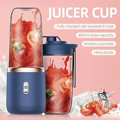 Licuadora portátil de 14 onzas para jugos y batidos con 6 cuchillas Puwerful Performances Fusion Blender | Recargable por USB 