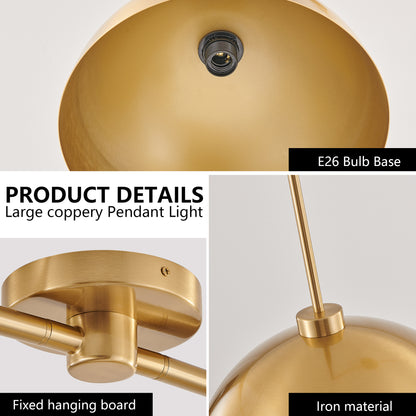 Lámpara Colgante Industrial Cobre Ajustable 41"