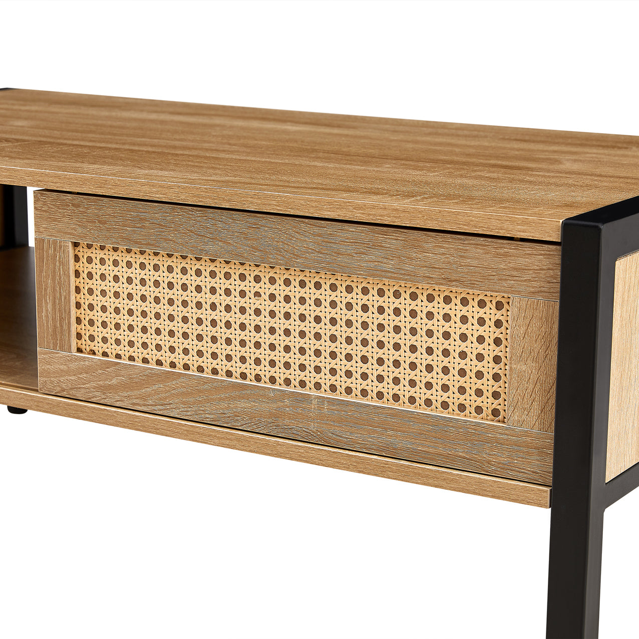 Rattan Coffee Table Metal Legs