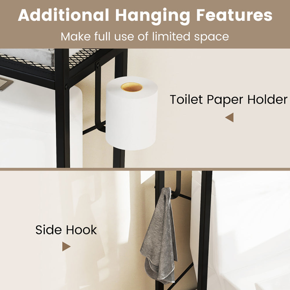 Over-The-Toilet Storage Cabinet With Heavy-Duty Metal Frame