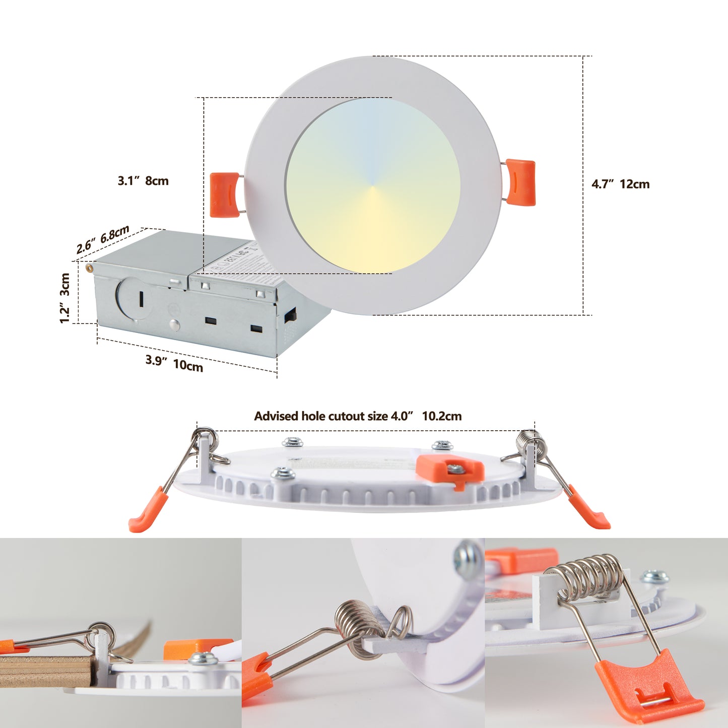 12-Pack 4 Inch Ultra-Thin LED Recessed Ceiling Light