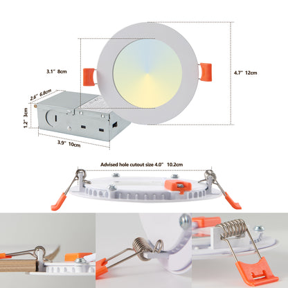 12-Pack 4 Inch Ultra-Thin LED Recessed Ceiling Light