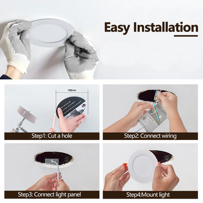 12-Pack 4 Inch Ultra-Thin LED Recessed Ceiling Light