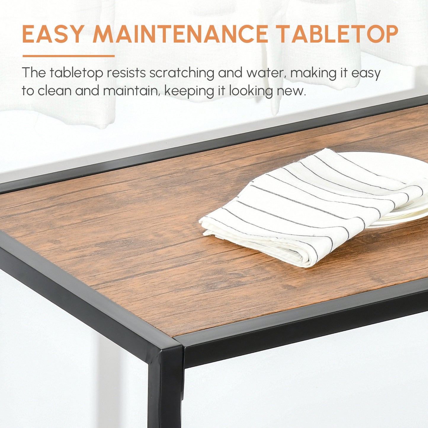 3-Piece Industrial Dining Table Set For 2, Kitchen Table And Chairs, Dining Room Sets For Small Spaces, Rustic Brown