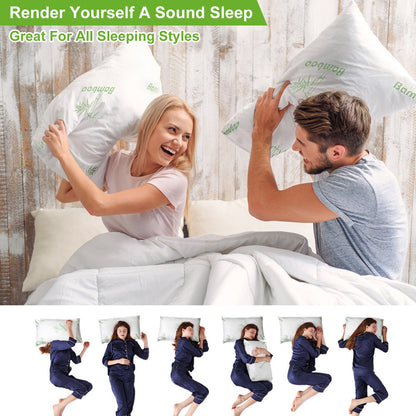 2Pcs Or 1Pcs Bamboo Memory Foam Pillow Hypoallergenic