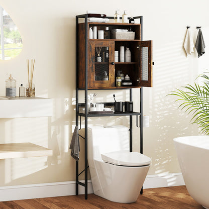 Over-The-Toilet Storage Cabinet With Heavy-Duty Metal Frame