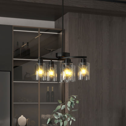 "Lámpara de techo negra moderna 6 luces estilo industrial para cocina".